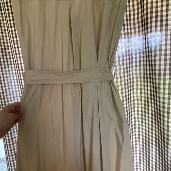 Zara Sleeveless Tie-Waist Maxi Dress in Beige - Picture 8 of 9